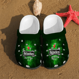 Sabots Heineken Beer Pattern Crocs Classic Clogs Shoes In Green –  Clog