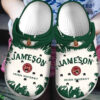 Sabots Jameson Whiskey Logo Pattern Crocs Classic Clogs Shoes In Green & White -  Clog