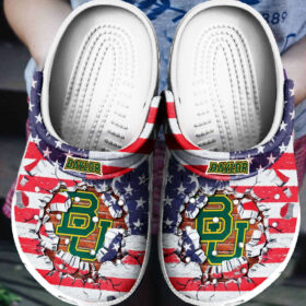 Sabots Baylor Bears Amercan Flag Pattern Crocs Classic Clogs Shoes –  Clog