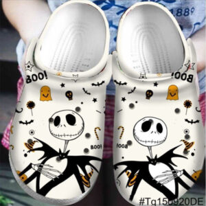 Sabots Jack Skellington Rubber Crocs Crocband Clog Comfortable Water Shoes In White -  Clog