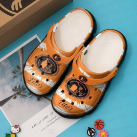 Sabots Tito’s Stripe Pattern Crocs Classic Clogs Shoes In Orange –  Clog