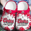 Sabots Coors Light Logo Pattern Crocs Classic Clogs Shoes In Red & White -  Clog