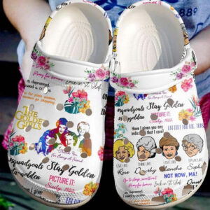 Sabots The Golden Girls Pattern Crocs Classic Clogs Shoes In White -  Clog
