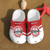 Sabots Beck's W Hole Logo Pattern Crocs Classic Clogs Shoes In Red & White -  Clog