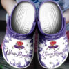Sabots Crown Royal Logo Pattern Crocs Classic Clogs Shoes In Purple & White -  Clog