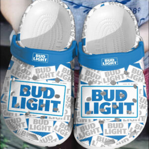 Sabots Busch Light Beer Sign Crocs Classic Clogs Shoes In Blue White -  Clog