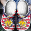 Sabots Michigan Wolverines Logo Pattern Crocs Classic Clogs Shoes In Red & White -  Clog