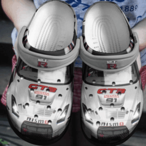 Sabots Nissan Logo Car Pattern Crocs Classic Clogs Shoes In Black & White For Racing -  Clog