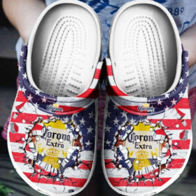 Sabots Corona Extra American Flag Broken Brick Pattern Crocs Classic Clogs Shoes –  Clog