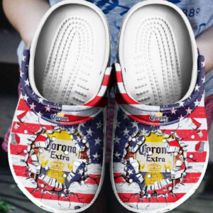 Sabots Corona Extra American Flag Broken Brick Pattern Crocs Classic Clogs Shoes -  Clog