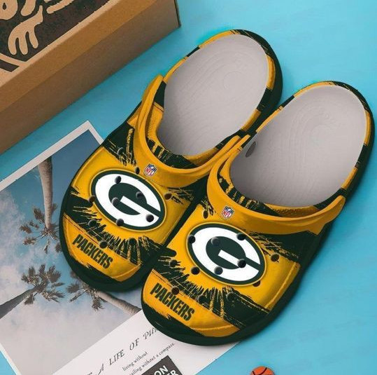 Sabots Green Bay Packers Crocs Classic Clogs Shoes In Yellow Black - Clog