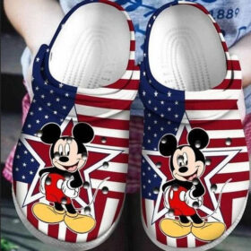 Sabots Mickey Mouse Star American Flag Pattern Crocs Classic Clogs Shoes –  Clog