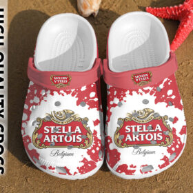 Sabots Stella Artois Logo Crocs Classic Clogs Shoes In Red White –  Clog