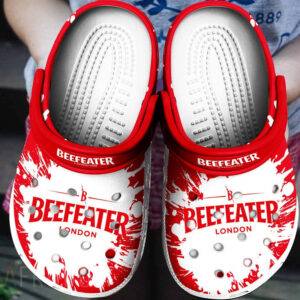 Sabots Beefeater Gin Logo Splatter Pattern Crocs Classic Clogs Shoes In Red -  Clog