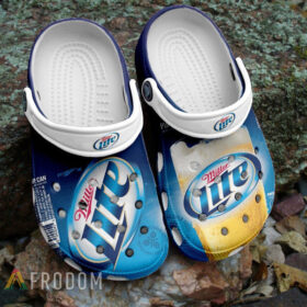 Sabots Miller Lite W Hole Logo Pattern Crocs Classic Clogs Shoes In Blue & White –  Clog