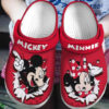 Sabots Mickey & Minnie W Bow Pattern Crocs Classic Clogs Shoes In White & Red -  Clog