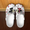Sabots Mickey Mouse Heart Pattern Crocs Classic Clogs Shoes In White & Red -  Clog