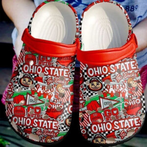 Sabots Ohio State Buckeyes Stickers Pattern Crocs Classic Clogs Shoes In Red -  Clog