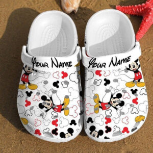 Sabots Mickey Mouse Stickers Pattern Crocs Classic Clogs Shoes In White -  Clog