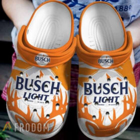 Sabots Busch Light Logo Deer Pattern Crocs Classic Clogs Shoes In Orange & White –  Clog
