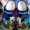 Sabots Mickey & Minnie W Outside Pattern Crocs Classic Clogs Shoes In Dark Blue -  Clog