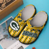 Sabots Packers Logo Pattern Crocs Classic Clogs Shoes In Dark Green & Yellow -  Clog