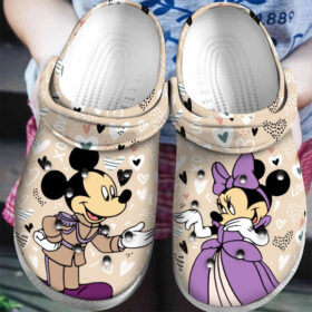 Sabots Mickey Mouse Disney Characters Pattern Crocs Classic Clogs Shoes In Brown & Purple –  Clog