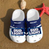 Sabots Bud Light Logo Pattern Crocs Classic Clogs Shoes In Blue & White -  Clog