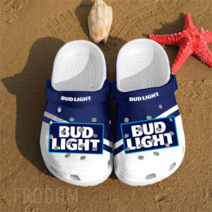 Sabots Bud Light Logo Pattern Crocs Classic Clogs Shoes In Blue & White -  Clog