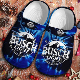 Sabots Busch Light Logo Pattern Crocs Classic Clogs Shoes In Blue & Black –  Clog