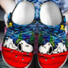 Sabots Snoopy Sleeping Crocs Classic Clogs Shoes In Blue Red -  Clog