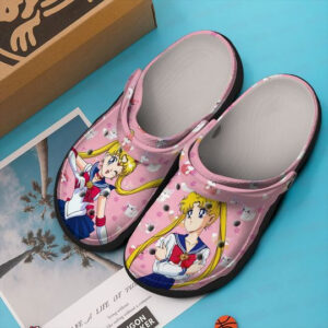 Sabots Disney Characters W Cat Pattern Crocs Classic Clogs Shoes In Yellow & Pink -  Clog
