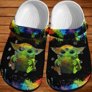 Sabots Baby Yoda 3D Corlorful Crocs Classic Clogs Shoes In Black -  Clog