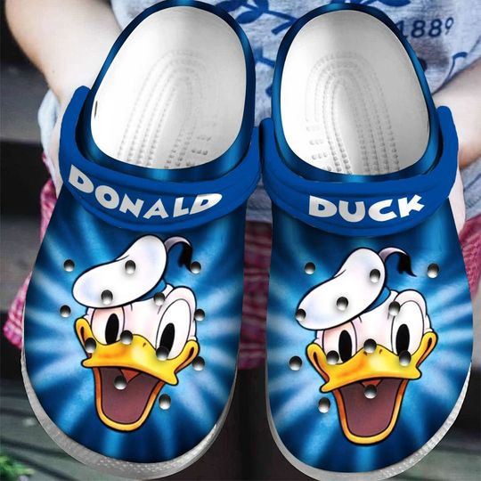 Sabots Donald Dusk Head Pattern Crocs Classic Clogs Shoes In Blue - Clog