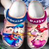 Sabots Donald Daisy Dusk W Bow Pattern Crocs Classic Clogs Shoes In Blue & Pink -  Clog