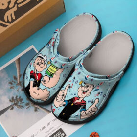 Sabots Popeye Cartoon Characters W Stickers Pattern Crocs Classic Clogs Shoes In Blue –  Clog