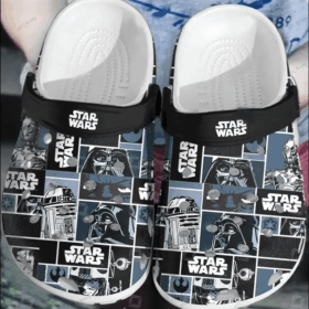 Sabots Star Wars Skull Pattern Crocs Classic Clogs Shoes In Blue & Black –  Clog