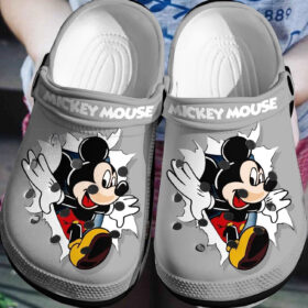 Sabots Mickey Mouse Disney Pattern Crocs Classic Clogs Shoes In Grey –  Clog