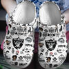 Sabots Oakland Raiders White Theme Crocs Crocband Clog Comfortable Water Shoes -  Clog