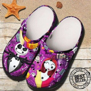 Sabots Halloween Jack Skellington and Sally TNBC Crocs Crocband Clog Comfortable Water Shoes -  Clog