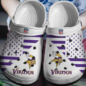 Sabots Minnesota Vikings White Pattern Crocs Crocband Clog Comfortable Water Shoes -  Clog