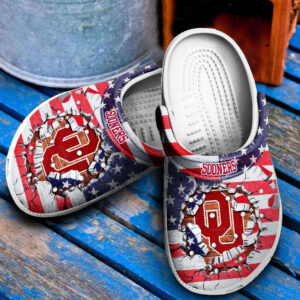 Sabots Oklahoma Sooners Football Broken Brick Crocs Crocband Clog Comfortable Water Shoes -  Clog