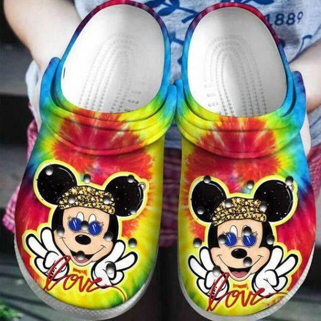 Sabots Mickey Mouse Tie Dye Crocs Crocband Clog Comfortable Water Shoes - Clog