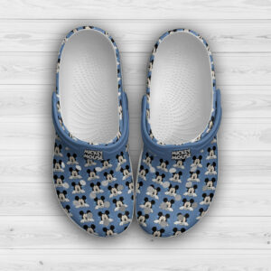 Sabots Full Mickey Mouse Face On Blue Crocs Crocband Clog Comfortable Water Shoes -  Clog