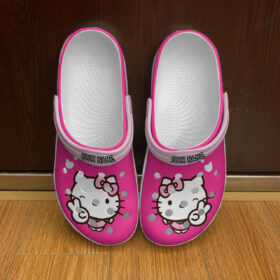 Sabots Lovely Hello Kitty Cartoon On Pink Crocs Crocband Clog Comfortable Water Shoes –  Clog
