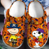 Sabots Snoopy Disney W Skull Pattern Crocs Classic Clogs Shoes In Orange & Black -  Clog