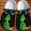 Sabots Grinch At Night Pattern Crocs Classic Clogs Shoes In Black & Green -  Clog