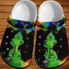 Sabots Grinch At Night Pattern Crocs Classic Clogs Shoes In Black & Green –  Clog