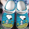 Sabots Snoopy Flower & Grass Pattern Crocs Classic Clogs Shoes In Blue & White -  Clog