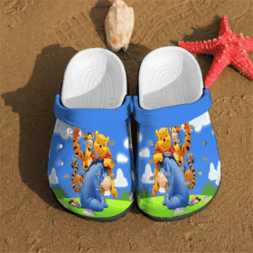 Sabots Pooh Bear Winnie Blue Sky Cute Crocs Classic Clogs Shoes –  Clog